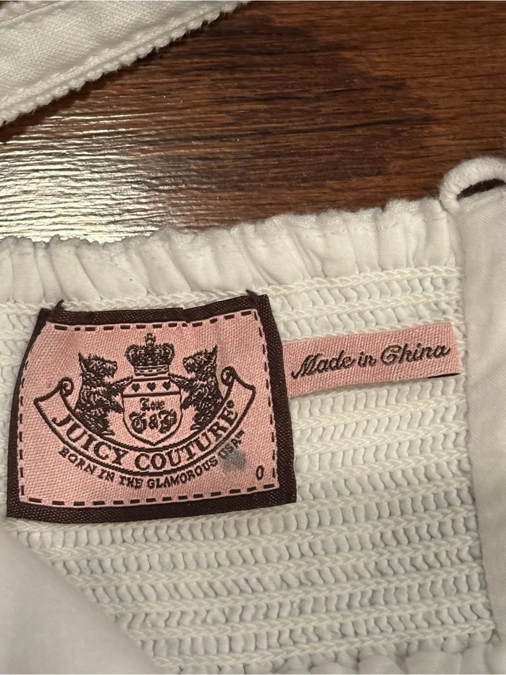 Juicy Couture White Lace-Trim Cotton Slip